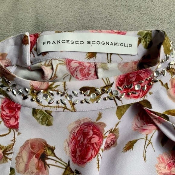 FRANCESCO SCOGNAMIGLIO Floral Ruffle-Front Top - Picture 5 of 8